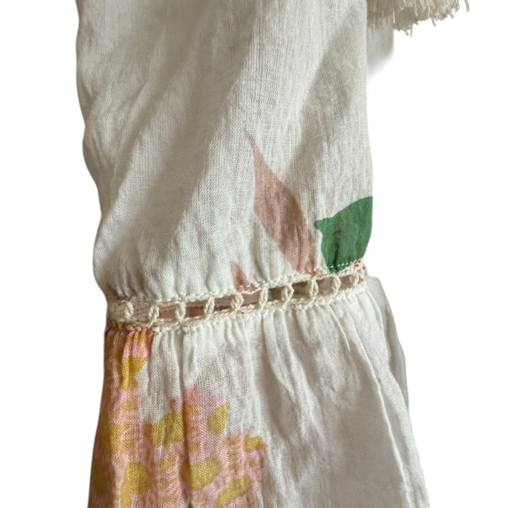 Z&L Bohemian Floral V-Neck Pom Pom Tunic Top/beach Cover Up 100% Cotton - Picture 12 of 16